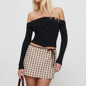 Princess Polly: Korren Low Rise Skort Plaid Petite *sold out on website*